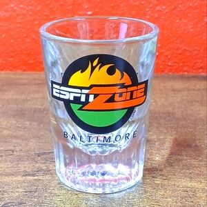 ESPN Zone BALTIMORE Glass Sports Bar Heavyweight Shot Glass 3" Tall